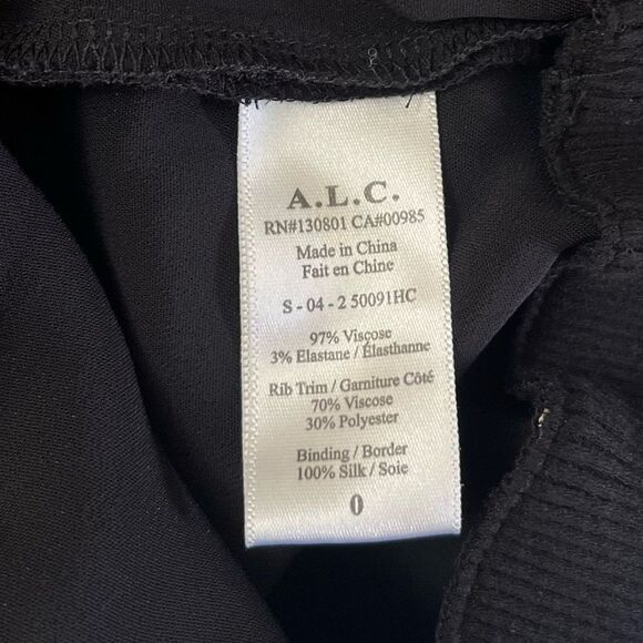 A.L.C Lindsey Black Cold Shoulder Ruffle Top Black Size 0 - Picture 7 of 11
